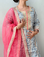 Printed Kurta Sharara Set with Dupatta