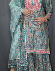 Meher Mint Sharara Set