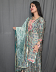 Meher Mint Sharara Set