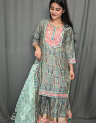 Meher Mint Sharara Set