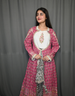 Gulrukh Pink Angrakha Set